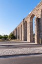 Ancient Roman aqueduct in Evora Royalty Free Stock Photo