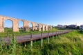 Ancient Roman aqueduct of Kamares in Larnaca, Cyprus Royalty Free Stock Photo