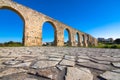 Ancient Roman aqueduct of Kamares in Larnaca, Cyprus Royalty Free Stock Photo