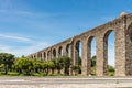 Ancient Roman aqueduct located in Evora. Royalty Free Stock Photo