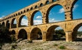 Ancient roman aqueduct at Pont du Gard France Royalty Free Stock Photo