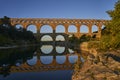 ancient Roman aqueduct Pont du Gard in the Provence, France Royalty Free Stock Photo