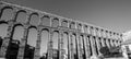 The ancient Roman aqueduct in Segovia. Royalty Free Stock Photo