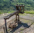 Ancient Roman ballista in Gamla, Israel Royalty Free Stock Photo