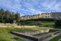 The ruins of Roman baths in the city of Fiesole. Tuscany. Italy Royalty Free Stock Photo