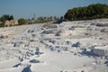 Ancient Roman baths of Pamukkale (Turkey). Natural hot water terraces. \