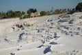 Ancient Roman baths of Pamukkale (Turkey). Natural hot water terraces. \