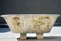 Ancient Roman bathtub in the the public Baths of Diocletian in Rome, Italy Royalty Free Stock Photo