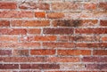 Ancient roman brick wall, closeup. Pompeii in Italy Royalty Free Stock Photo