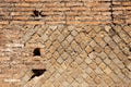 Ancient Roman brick wall in Ostia Antica Rome Italy Royalty Free Stock Photo