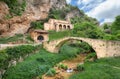 Ancient roman bridge and chapel in Tobera, Spain