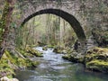 Polea roman and bridge, Villayon municipality, Asturias, Spain Royalty Free Stock Photo