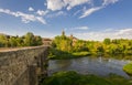 Ancient Roman bridge over Tormes river in Salamanca, Spain Royalty Free Stock Photo