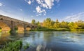 Ancient Roman bridge over Tormes river in Salamanca, Spain Royalty Free Stock Photo