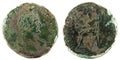 Ancient Roman bronze sestertius coin of Emperor Hadrian Royalty Free Stock Photo