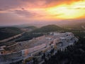 Ancient roman castle and valley at sunset. Silifke, Mersin, Turkey