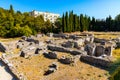 Roman Cemenelum archeological excavation site with terms and temples in Cimiez district of Nice on French Riviera in France Royalty Free Stock Photo