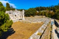 Ancient Roman Cemenelum archeological site with terms and temples in Cimiez district of Nice in France Royalty Free Stock Photo