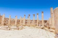The ancient Roman city in Jerach, Jordan, the Cathedral. Royalty Free Stock Photo