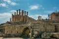 The ancient Roman city of Jerash Jordan, known as the city of a thousand columns