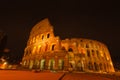 Ancient roman colosseum at dusk, Rome, Italy Royalty Free Stock Photo