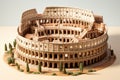 Ancient Roman Colosseum in Rome, Italy. Vintage style, Coliseum or Flavian Amphitheatre, AI Generated