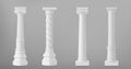 Ancient roman column made of white clay. Royalty Free Stock Photo