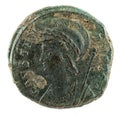 Ancient Roman copper coin of Constantinopolis Royalty Free Stock Photo