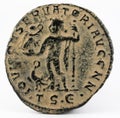 Ancient Roman copper coin of Emperor Constantinus I Magnus. Reverse. Royalty Free Stock Photo