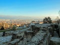 Ancient Roman era Theatre of Fourviere and Odeon on the Fourviere Hill in Lyon, Rhone-Alpes, France Royalty Free Stock Photo