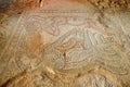 Ancient Roman Fresco Mosaic Tiles at Archaeological Ruins in The Moabite Border City of Madaba, Jor