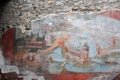 An ancient roman fresco in Pompeii - Italy Royalty Free Stock Photo