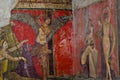 Ancient Roman fresco in Pompeii showing a detail of the mystery cult of Dionysus