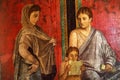 Ancient Roman fresco in Pompeii showing a detail of the mystery cult of Dionysus Royalty Free Stock Photo