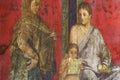 Ancient Roman fresco in Pompeii showing a detail of the mystery cult of Dionysus Royalty Free Stock Photo