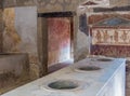 Ancient Roman kitchen in Pompeii Royalty Free Stock Photo