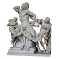 Ancient roman marble statue of Laocoon and His Sons isolated white background Royalty Free Stock Photo