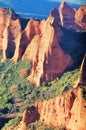 Ancient Roman mines. Beautiful shapes. Amazing landscape of orange mountains