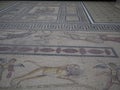 Ancient Roman mosaic in the Piazza del Popolo, Rome, Italy