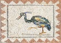 Ancient roman mosaic representing a heron, Sevilla Royalty Free Stock Photo