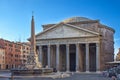 Ancient Roman Pantheon temple, front view