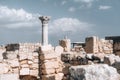 Ancient Roman pillar at Kourion archaeological site. Limassol District, Cyprus