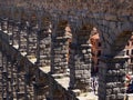 Ancient Roman Raised Aqueduct, Segovia, Spain Royalty Free Stock Photo
