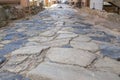 Ancient Roman road pavement