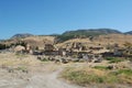 Ancient Roman ruins of Hierapolis (Turkey) next to the natural hot springs of Pamukkale.