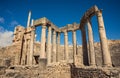 Ancient Roman ruins, historical monuments. Theater in Tunisia. Journey.