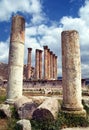 Ancient Roman ruins at Jerasa, Temple of Artemis in background