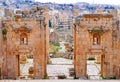 Ancient Roman Ruins of The Propylaeum in Jerash, Jordan Royalty Free Stock Photo