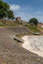 Ancient Roman ruins theatre in Autun historic town Royalty Free Stock Photo