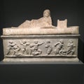 Ancient Roman Sarcophagus on display Royalty Free Stock Photo
